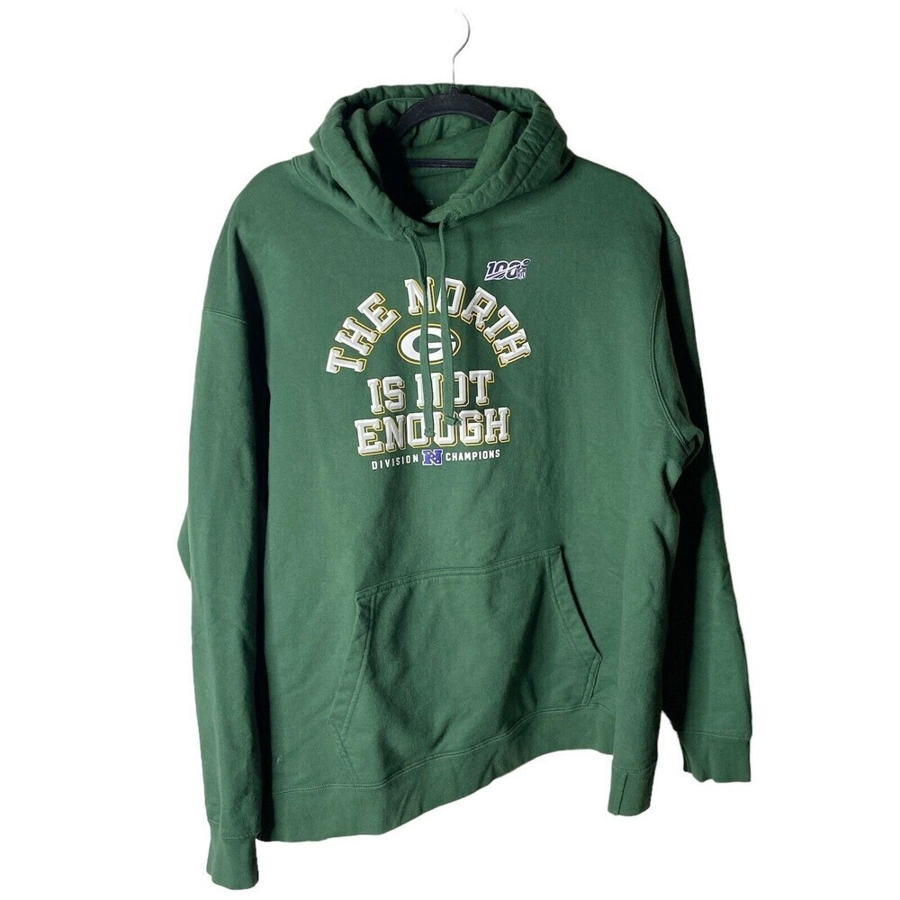 Fanatics Green Bay Packers Mens Logo Hoodie Sweatshirt Extra Large XL nfl